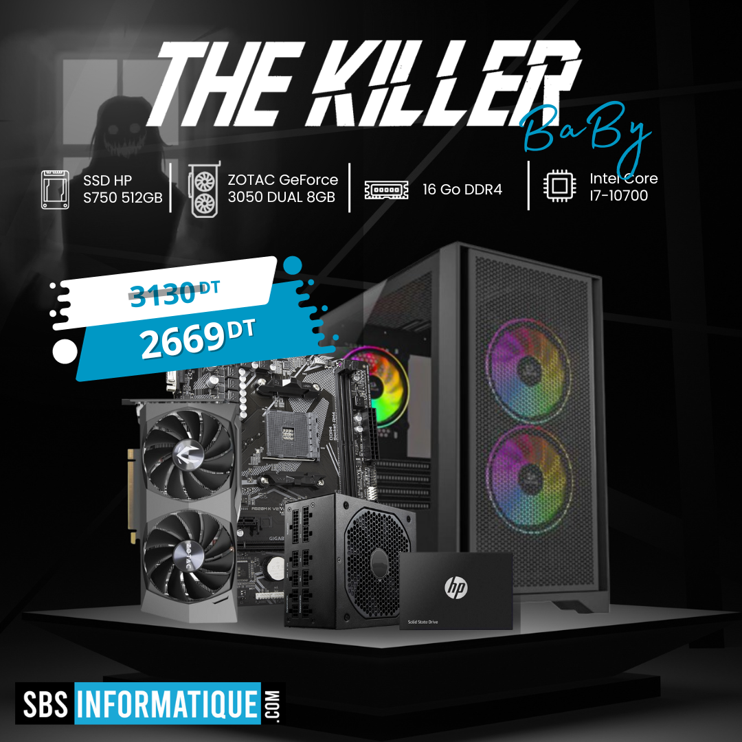 PC Gamer THE KILLER BABY - I7-10700 - RTX 3050 - 16G - 512G